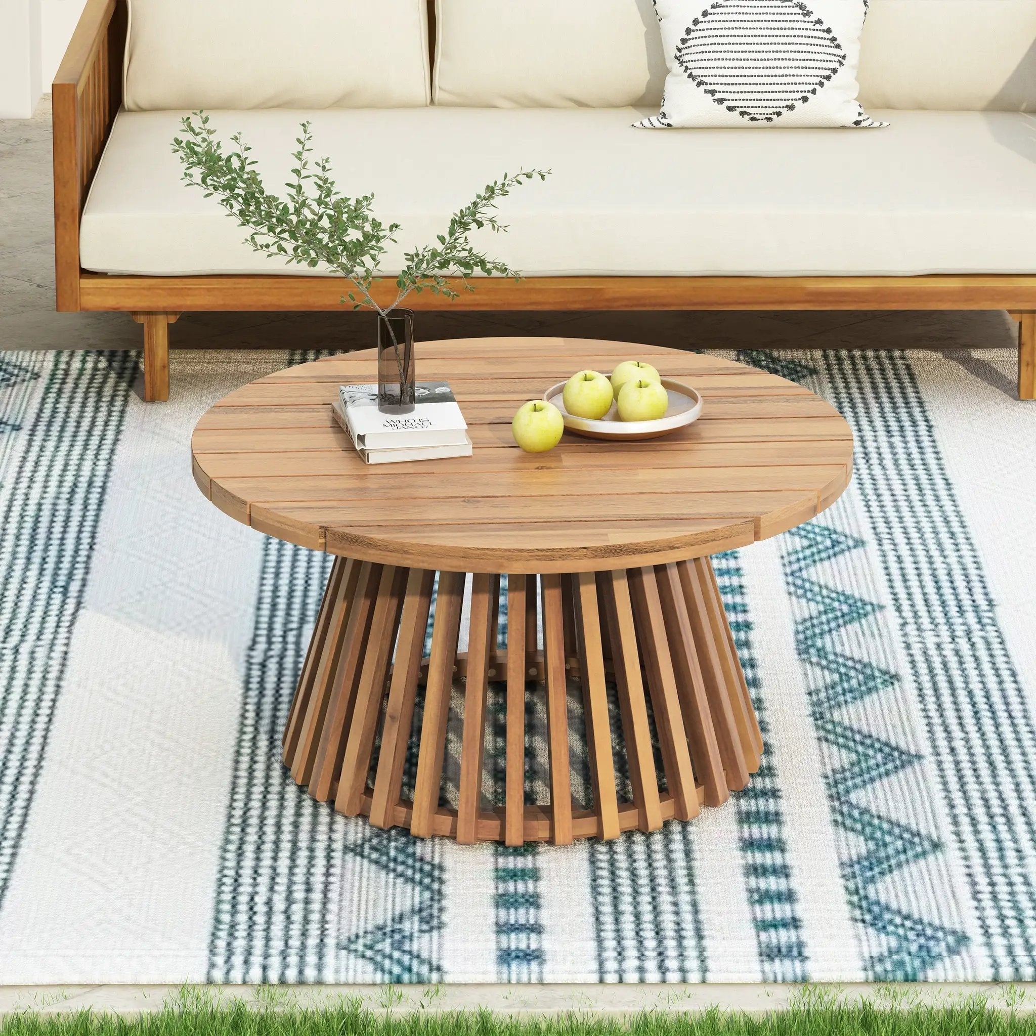 Acacia Wood Patio Coffee Table by HouseOfZazla