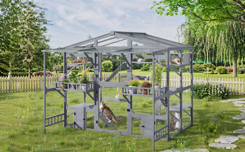 Large Outdoor Catio for 6-10 Cats by HouseOfZazla