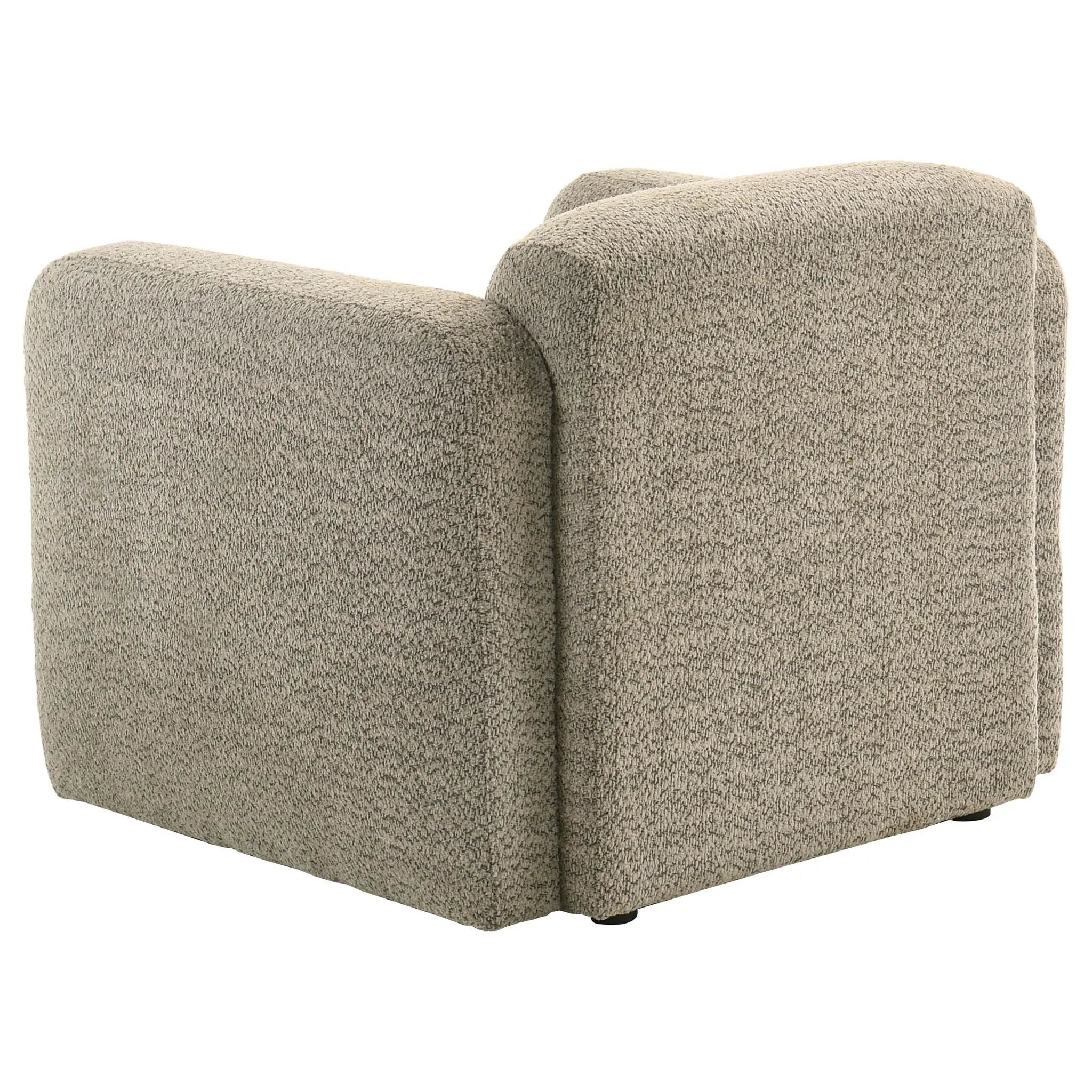 Dorset Fabric Upholstered Round Track Arm Accent Chair Brown by Unique Piece Furniture