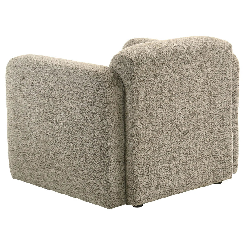 Dorset Fabric Upholstered Round Track Arm Accent Chair Brown by Unique Piece Furniture