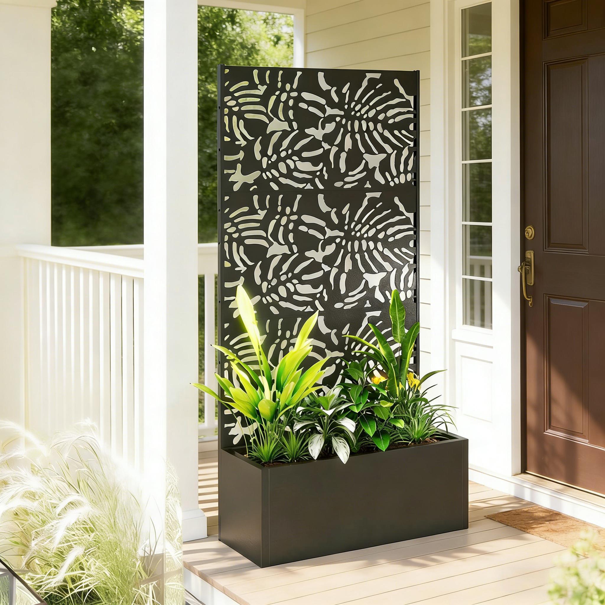 Trellis Planter with Spacious Metal Box and Efficient Drainage by HouseOfZazla