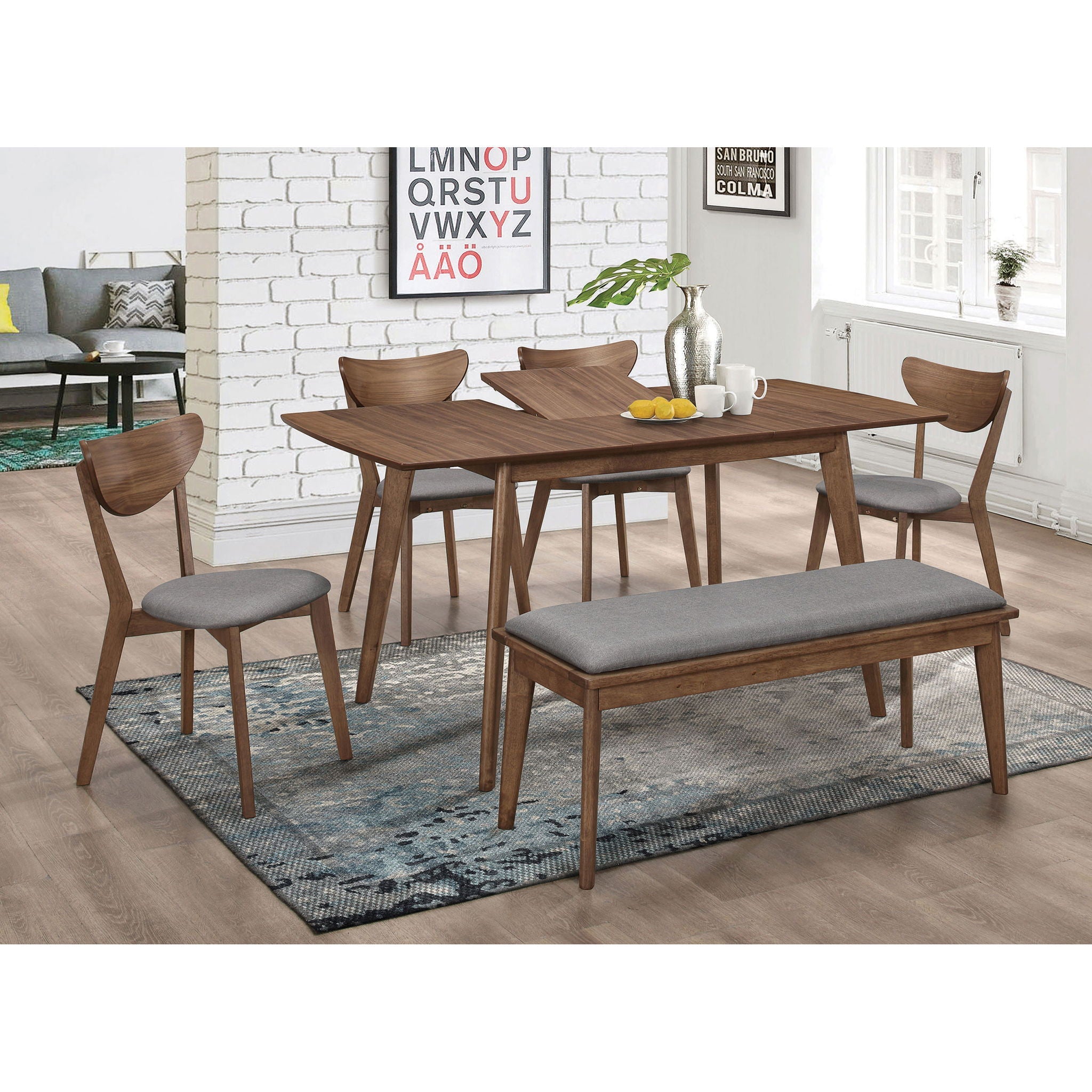 Rectangular Dining Table With Butterfly Leaf - Walnut by HouseOfZazla