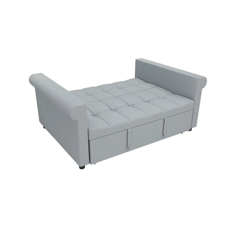 Compact Loveseat With Trundle Sleeper And Storage Pocket - Gray by Unique Piece Furniture