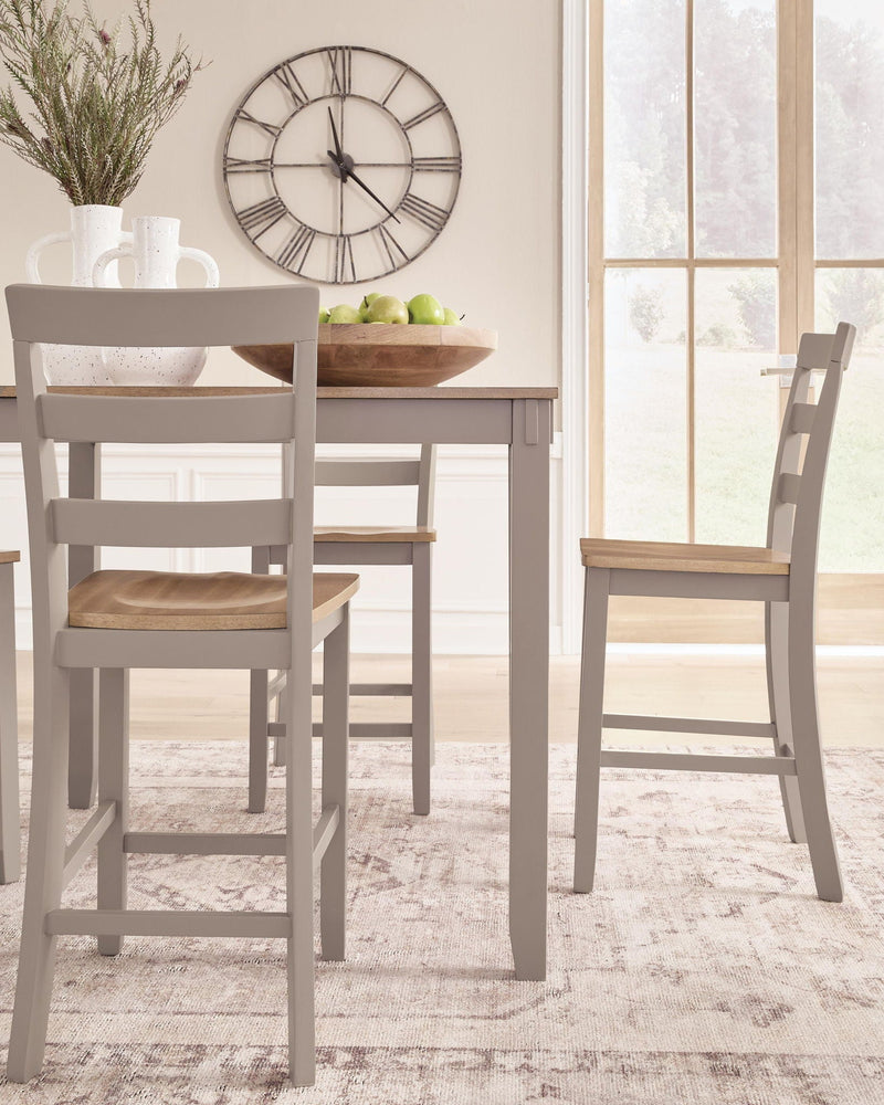 Harperfeld - Dining Room Counter Table Set (Set of 5) - Natural / Gray by Unique Piece Furniture