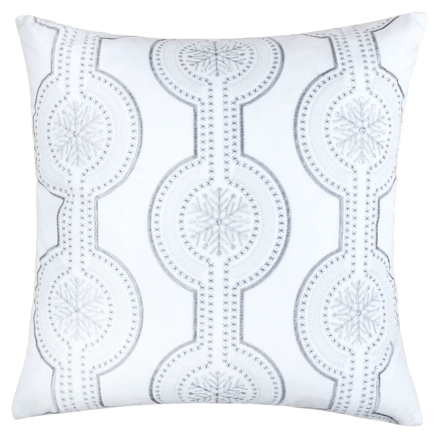 Holiday Throw Pillow With Snowflake Embroidery by Unique Piece Furniture