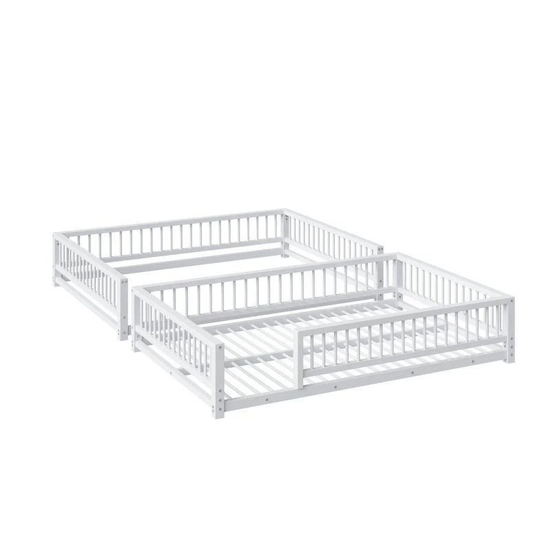 Bunk Bed Frame With Ladder And Safety Guardrails by HouseOfZazla
