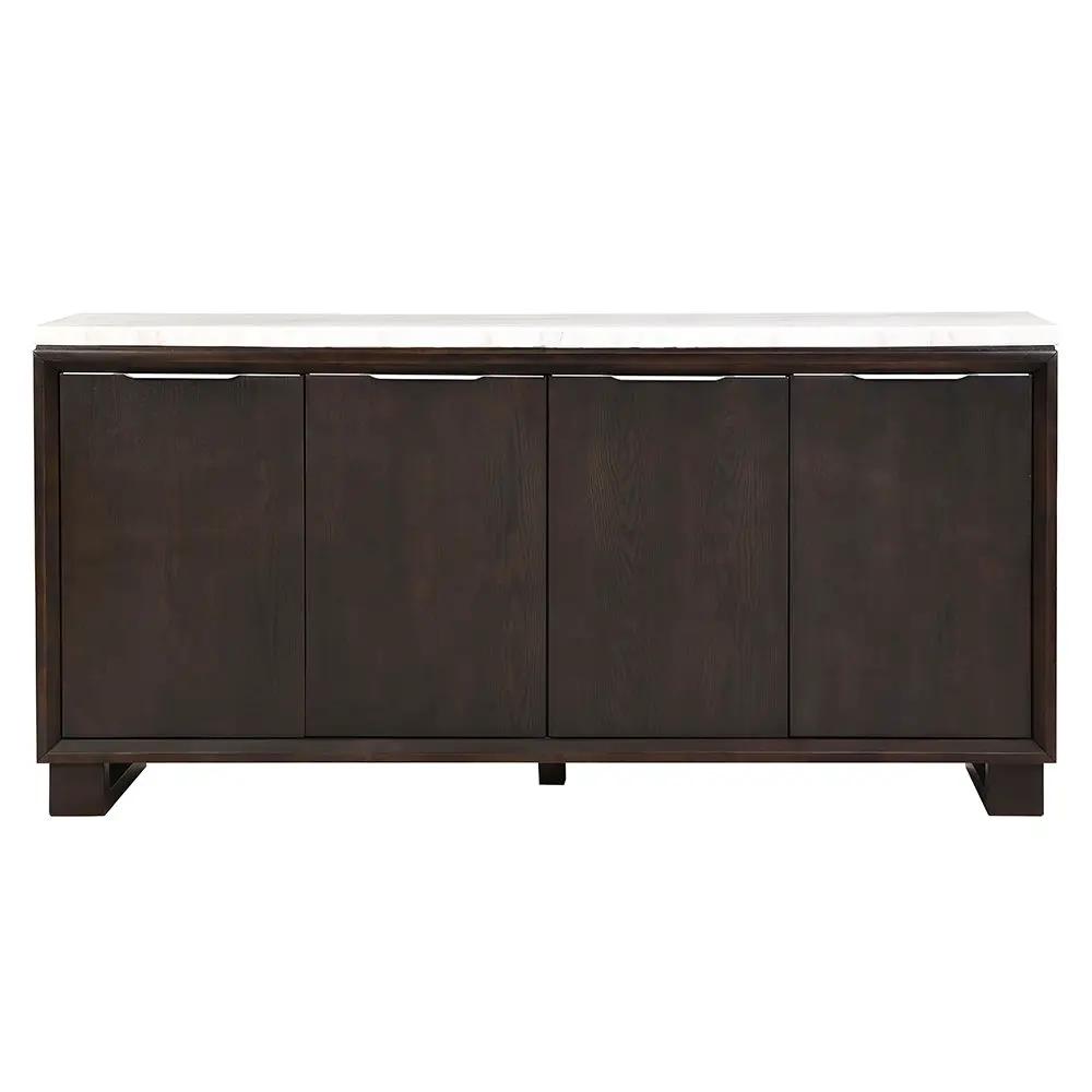 Edwyn - Server With Marble Top - Natural Marble Top & Espresso Finish by Unique Piece Furniture