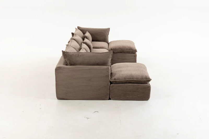 129.8" Width Cloud Couch Oversized Modular Sectional Sofa by HouseOfZazla