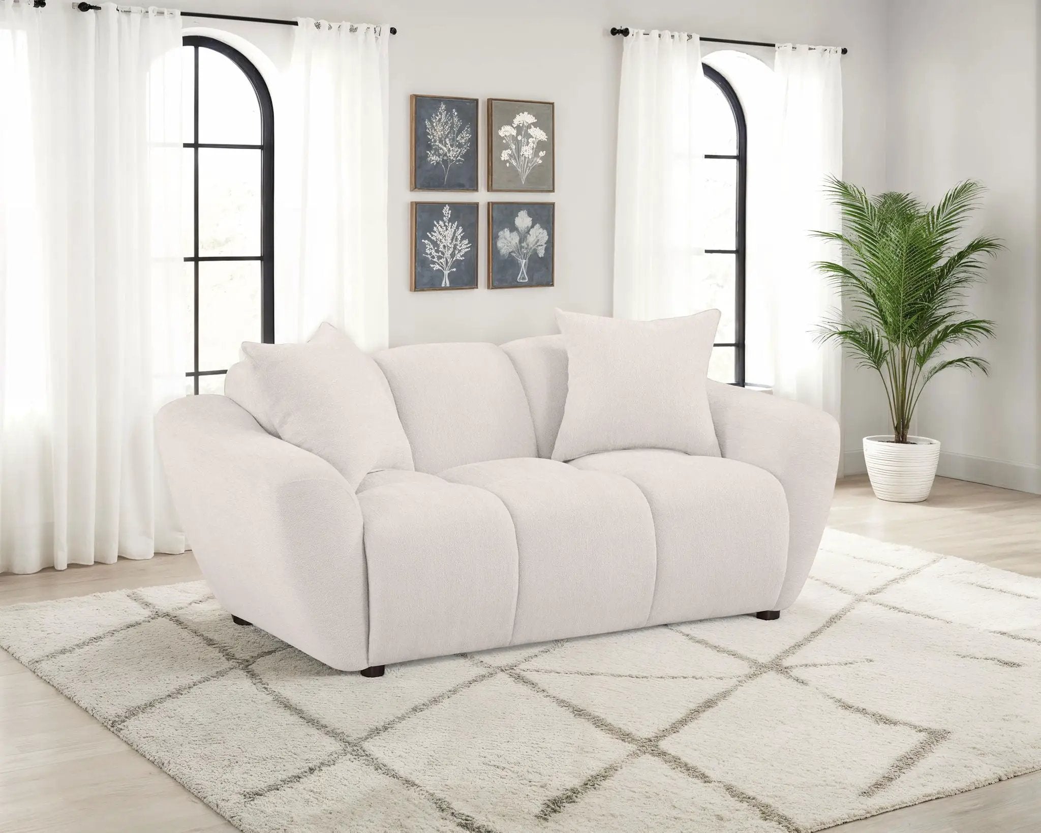 Destino Chenille Upholstered Splayed Arm Loveseat Greige by Unique Piece Furniture