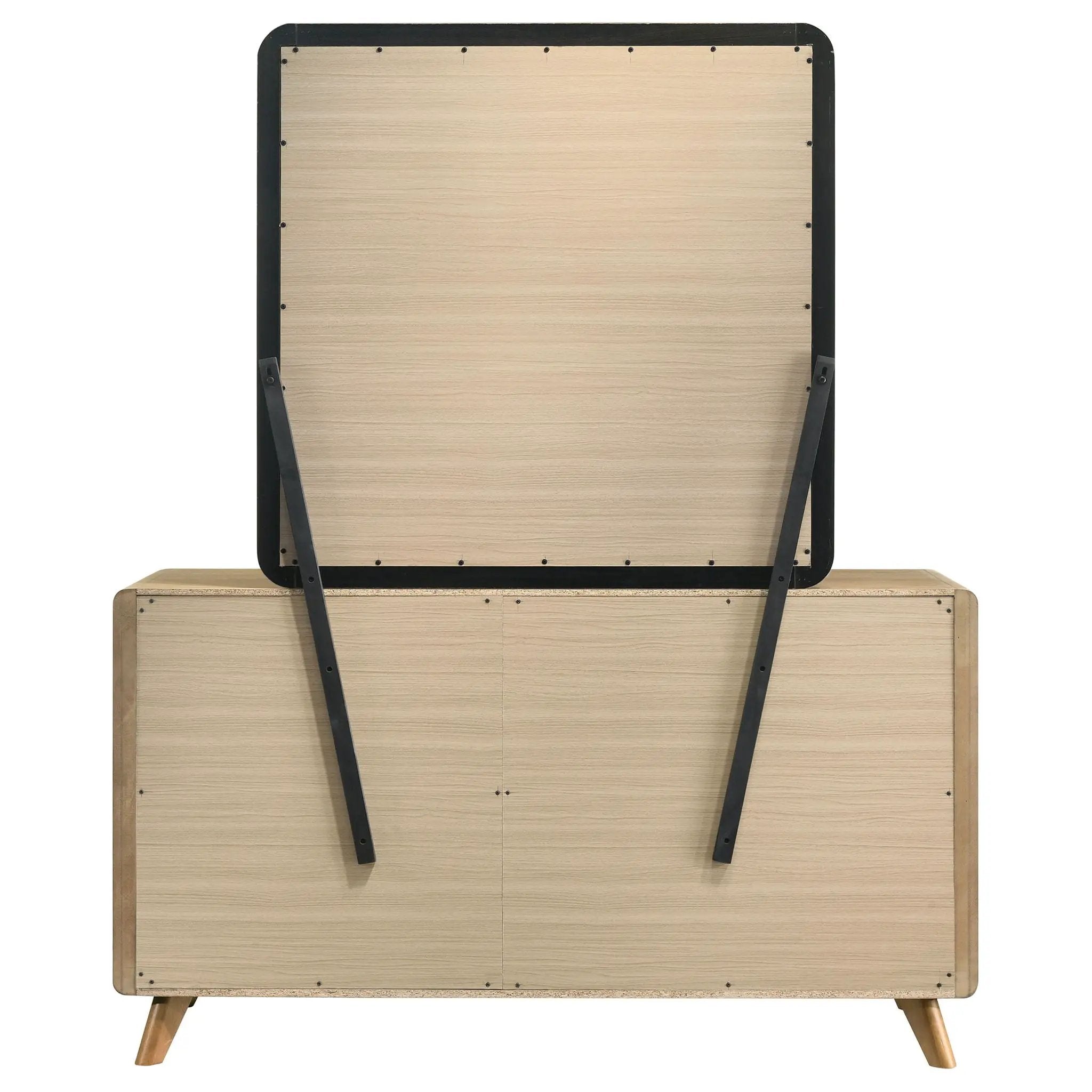 Bennett 6-drawer Bedroom Dresser and Mirror Set Light Oak by Unique Piece Furniture