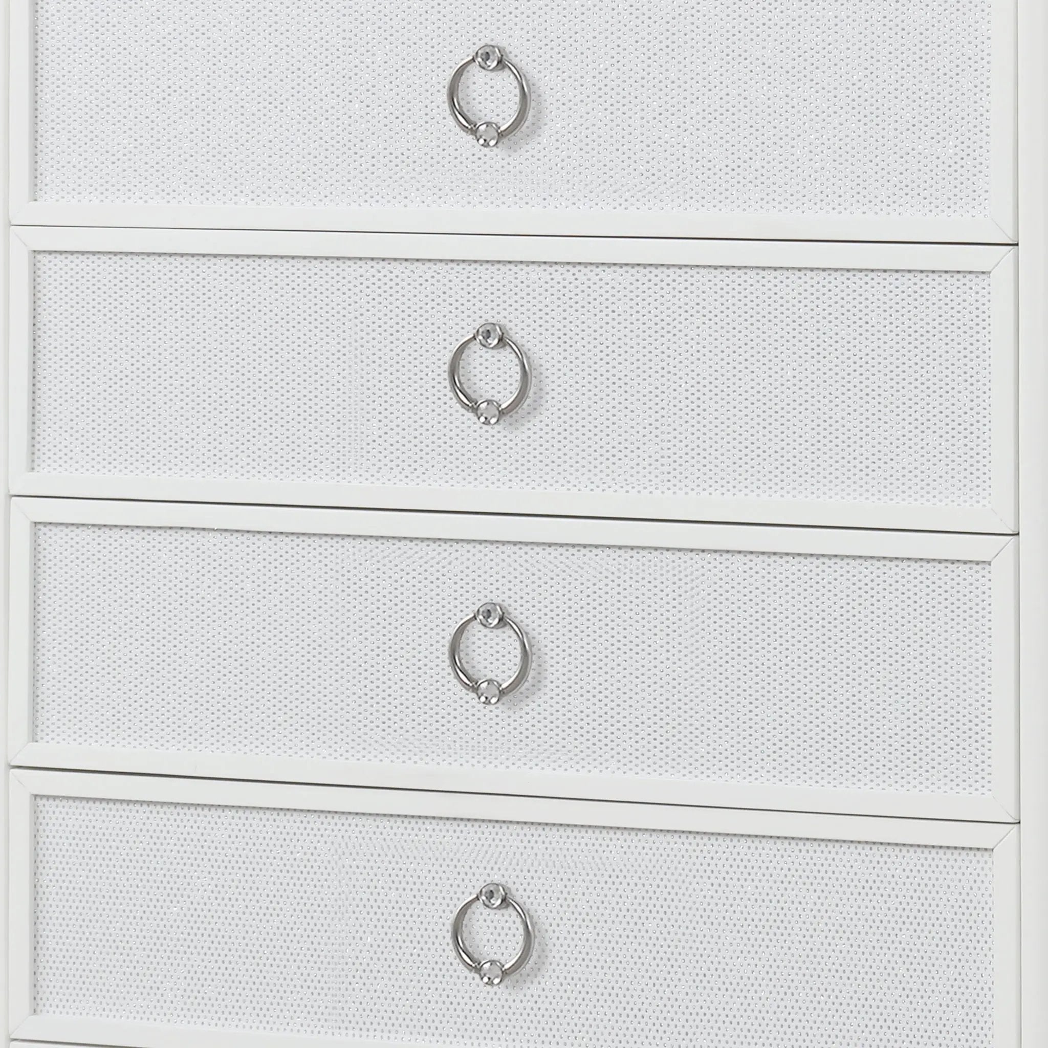 Abigale - 5 Drawer Chest With LED Lighting - White by HouseOfZazla