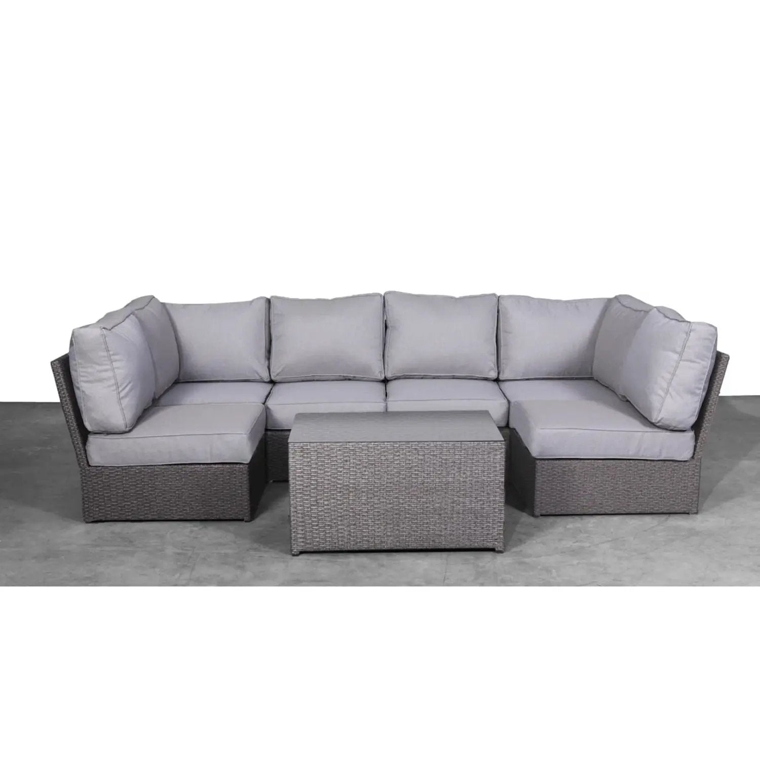 Comfortable Modern Patio Rattan Sectional Set With Cushions by Unique Piece Furniture