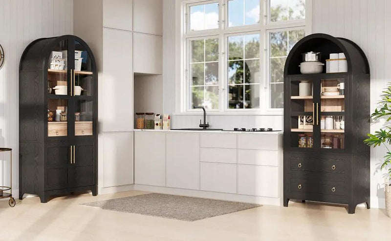 K&K 71" Tall Arched Kitchen Pantry Cabinet by HouseOfZazla