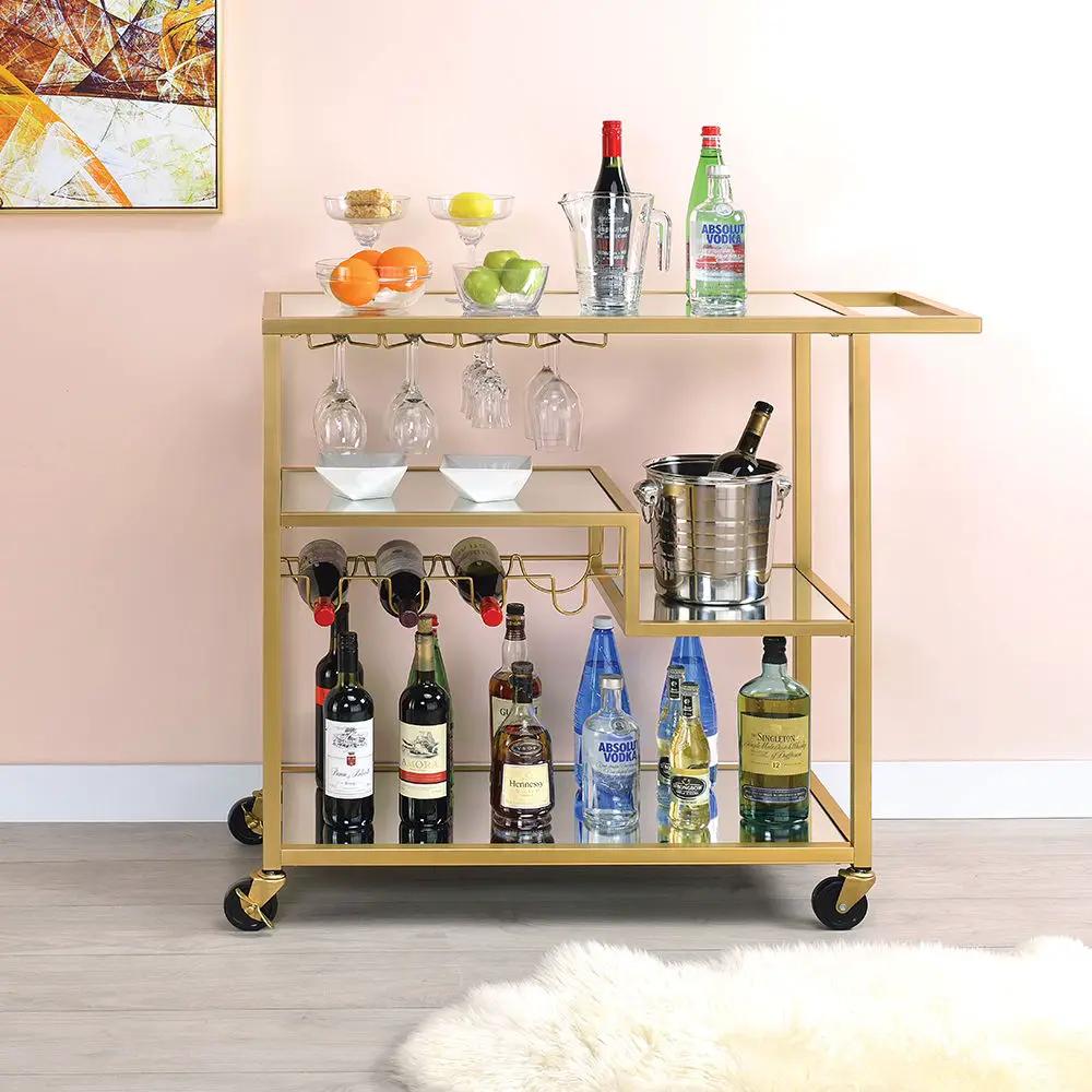 Adamsen - Serving Cart - Mirrored & Champagne by Unique Piece Furniture