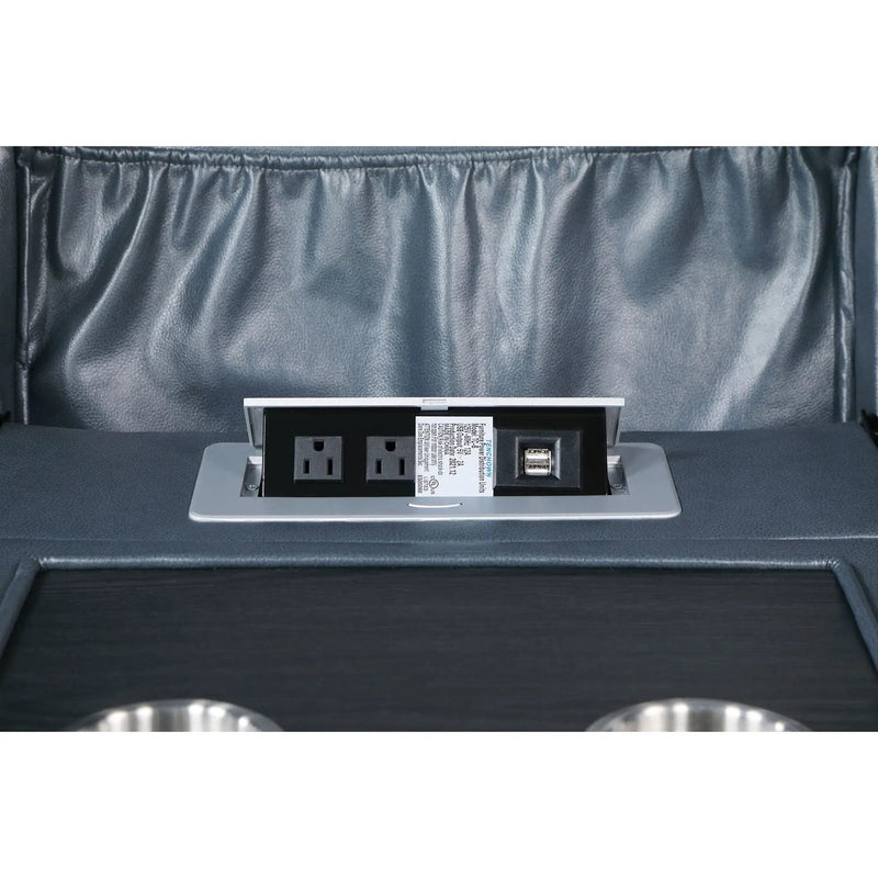 Stanwicke - Motion Reclining Sofa With Drop Down Table - Blue by HouseOfZazla