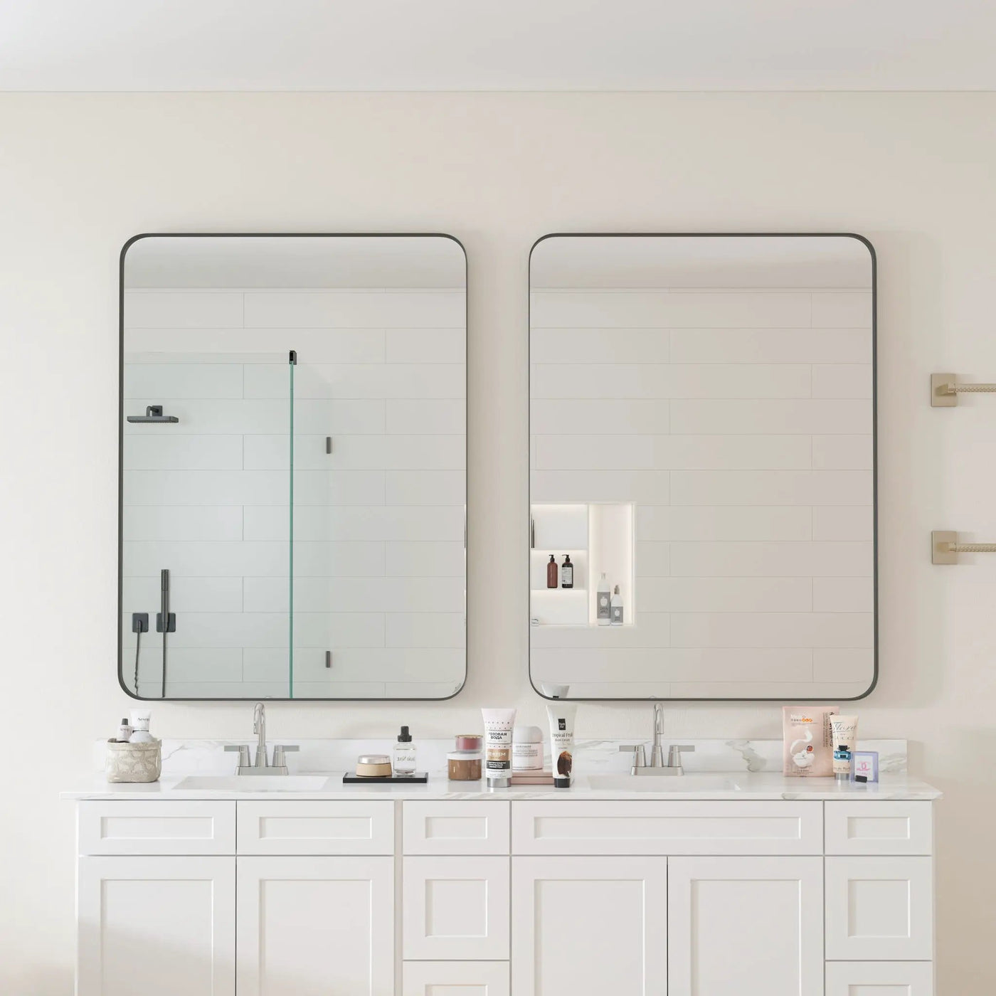 Wall Mirror Rectangular Mirror Metal Framed Mirror Vanity Mirror Dressing Mirror, For Bathroom, Living Room, Bedroom by Unique Piece Furniture