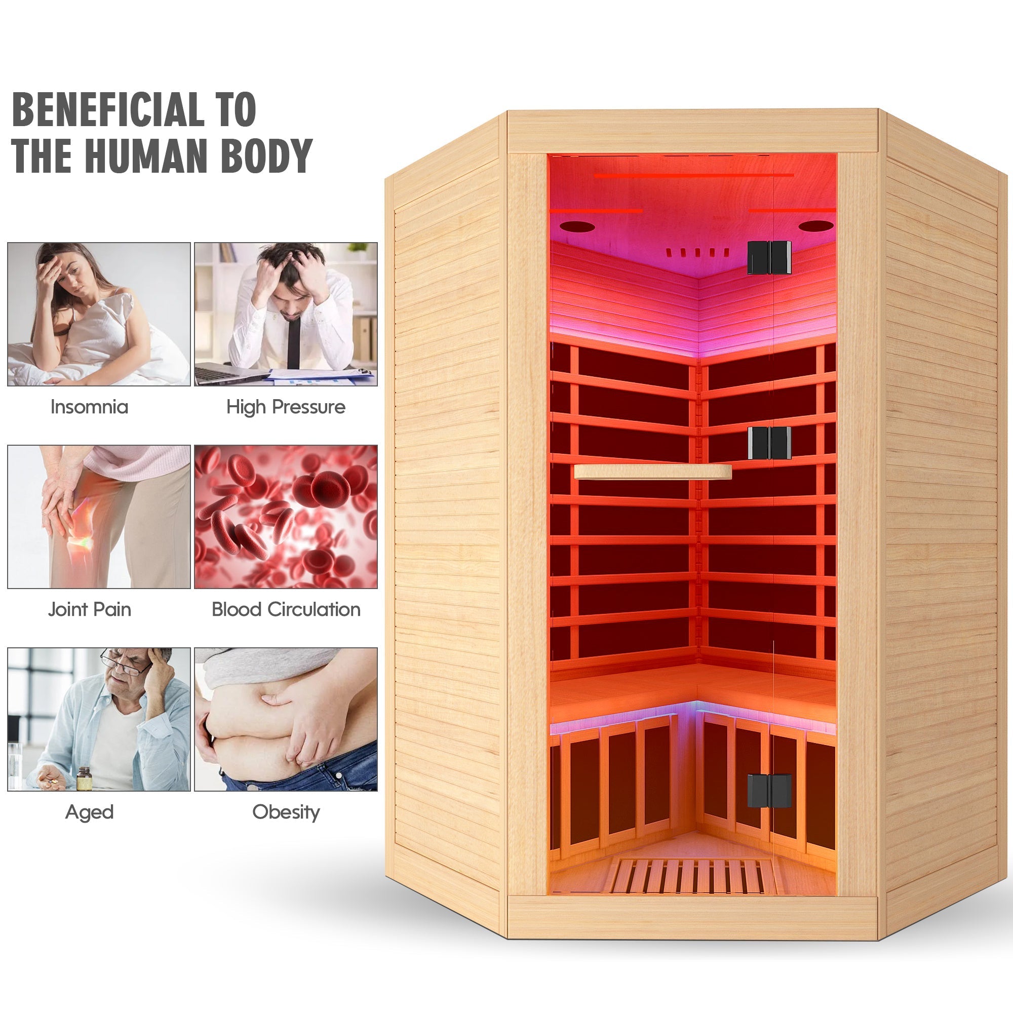 Canadian hemlock pentagonal double sauna by HouseOfZazla