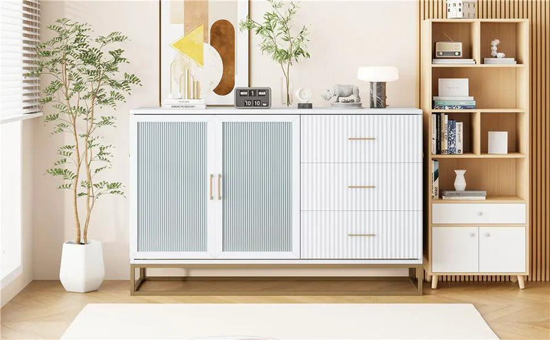Murphy Bed With Frosted Glass Doors Design, Fake Drawers, Metal Legs by HouseOfZazla