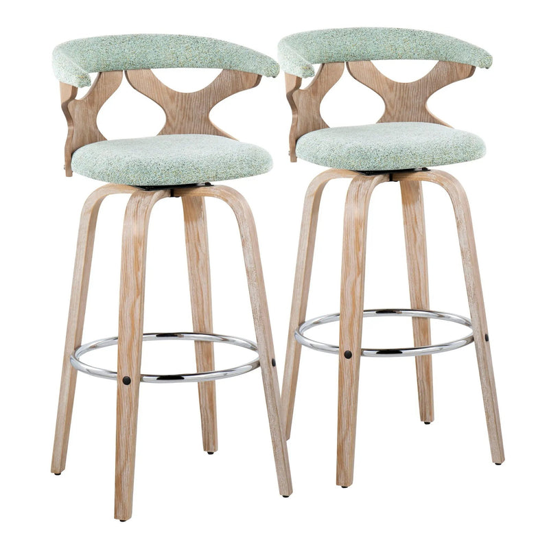 Gardenia - Contemporary Fixed Height Barstool With Swivel With Round Footrest (Set of 2) by Unique Piece Furniture