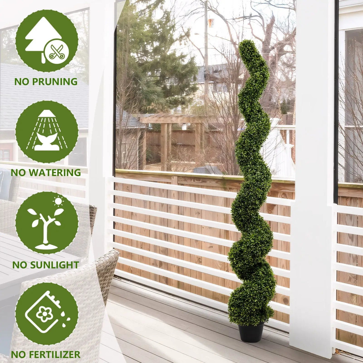 Artificial Outdoor UV Resistant Plastic Boxwood Topiary Spiral Tree by HouseOfZazla