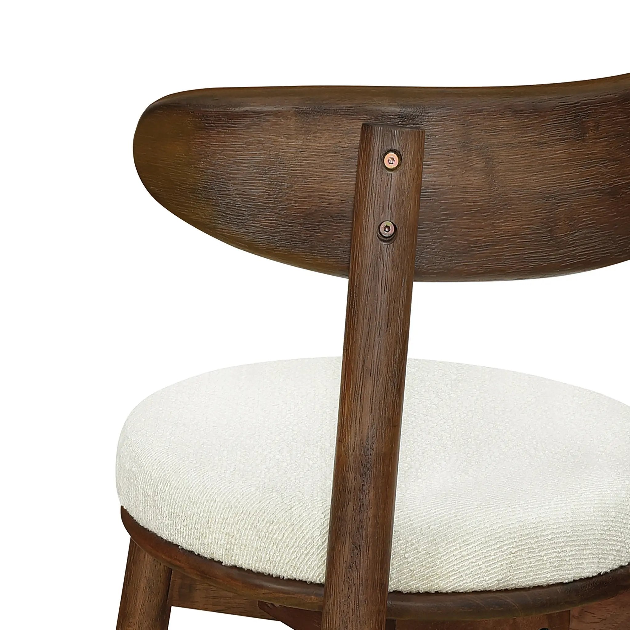 Round Cushion Bar Stools (Walnut + Beige) by HouseOfZazla
