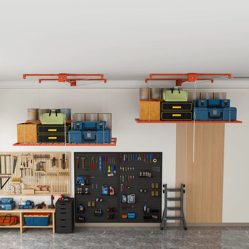 Orange Overhead Garage Storage Rack 4x8 FT by HouseOfZazla