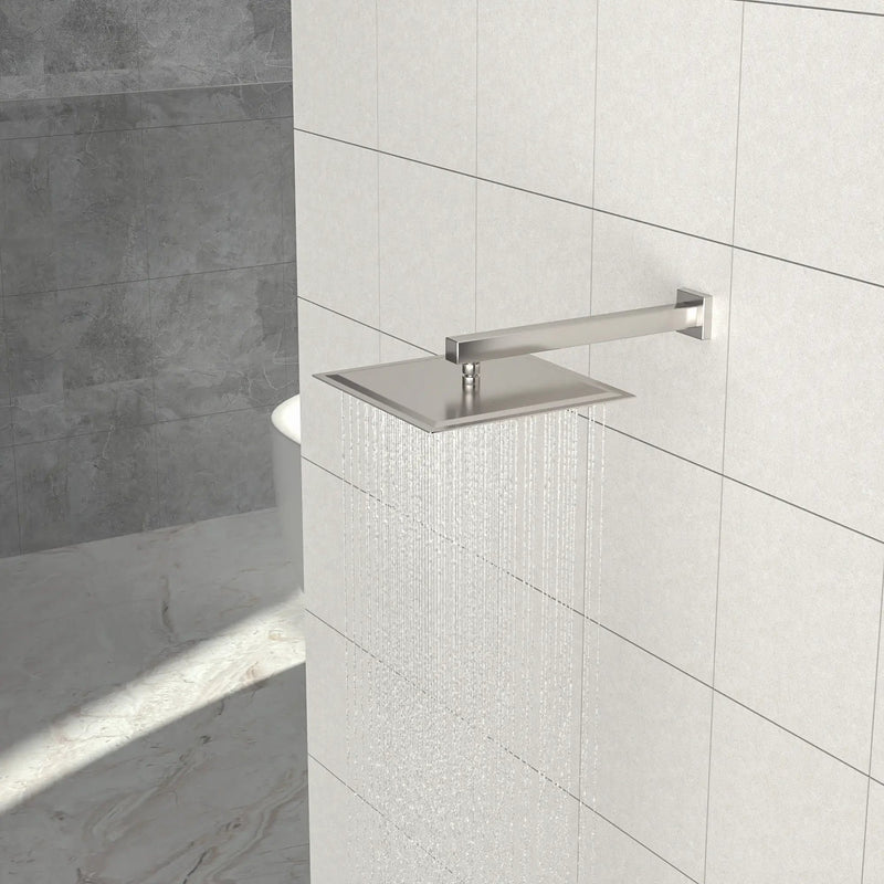 16" Square Rainfall Shower Head Fixed Wall Mount With Full Body Coverage & Self Cleaning Silicone Nozzles by HouseOfZazla