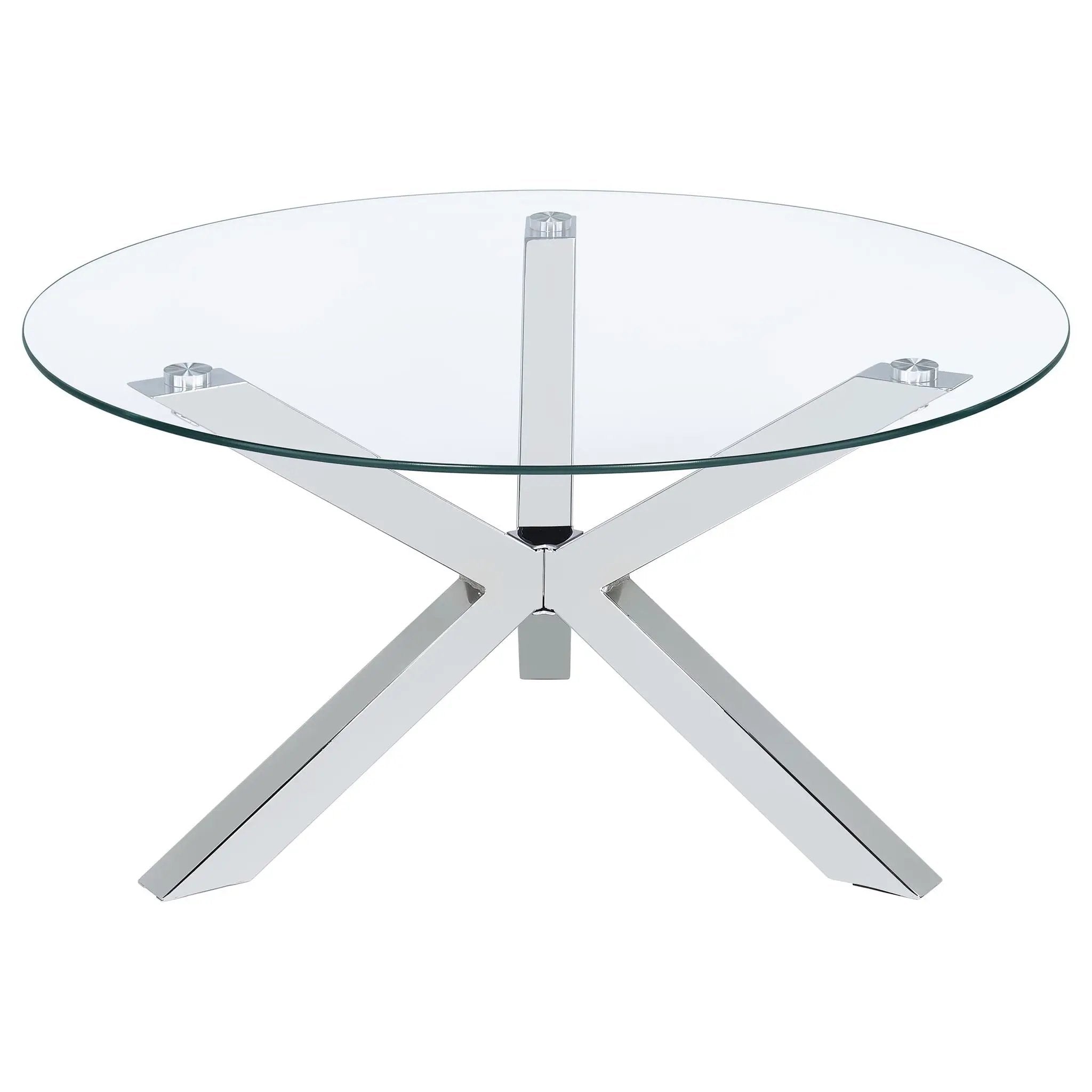 Kenzie 2-piece Round Coffee and End Table Set Chrome by Unique Piece Furniture