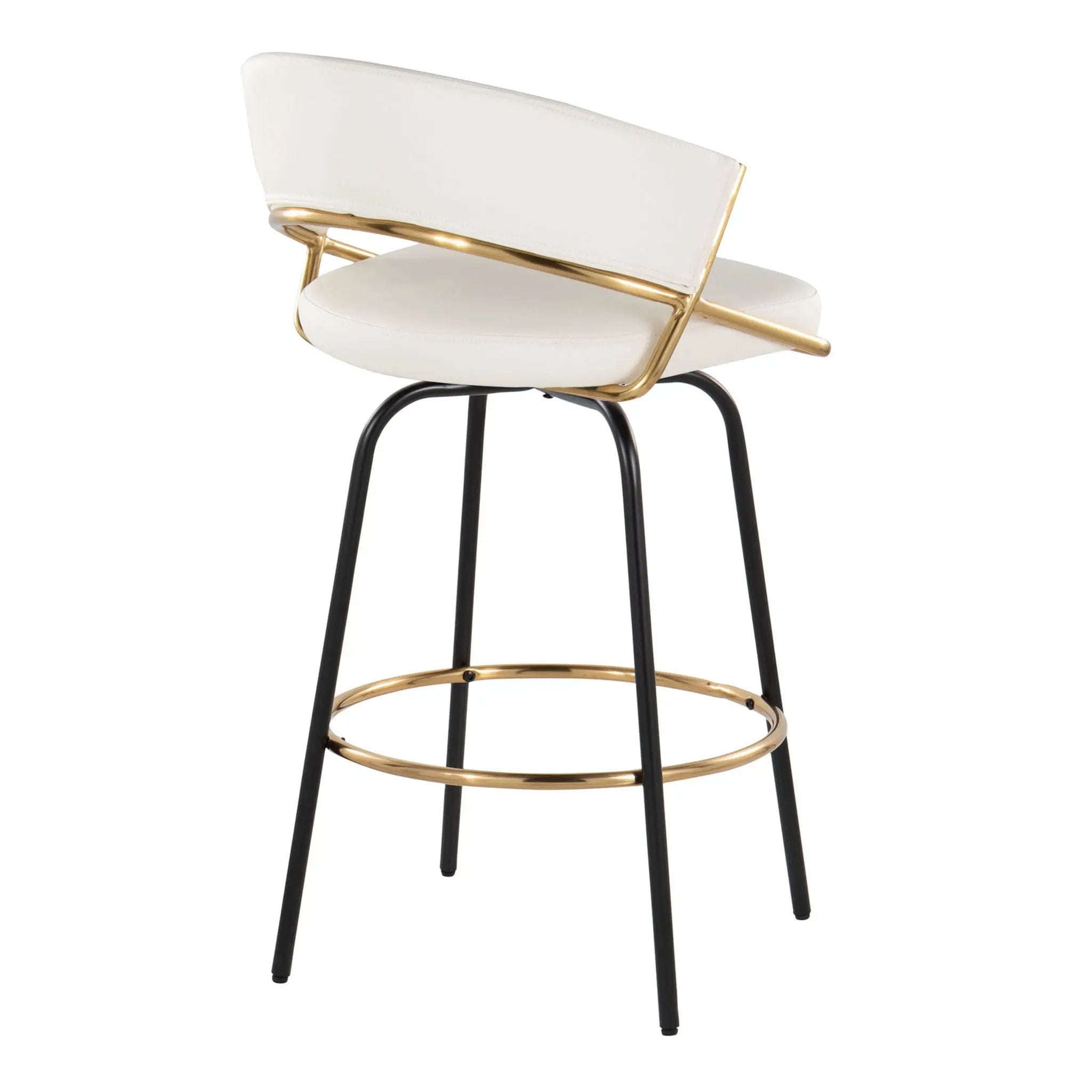 Jie - Fixed Height Contemporary Counter Stool With Swivel Round Footrest (Set of 2) by Unique Piece Furniture