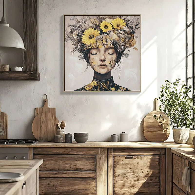 Beauty Posters Beauty Lady Wall Art Floral Canvas Artwork For Living Room - Ginger by Unique Piece Furniture