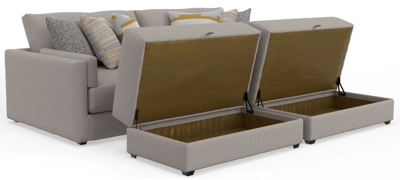 Trevor - Extra Deep Oversized Sofa With Included Storage Cocktail Ottoman by Unique Piece Furniture