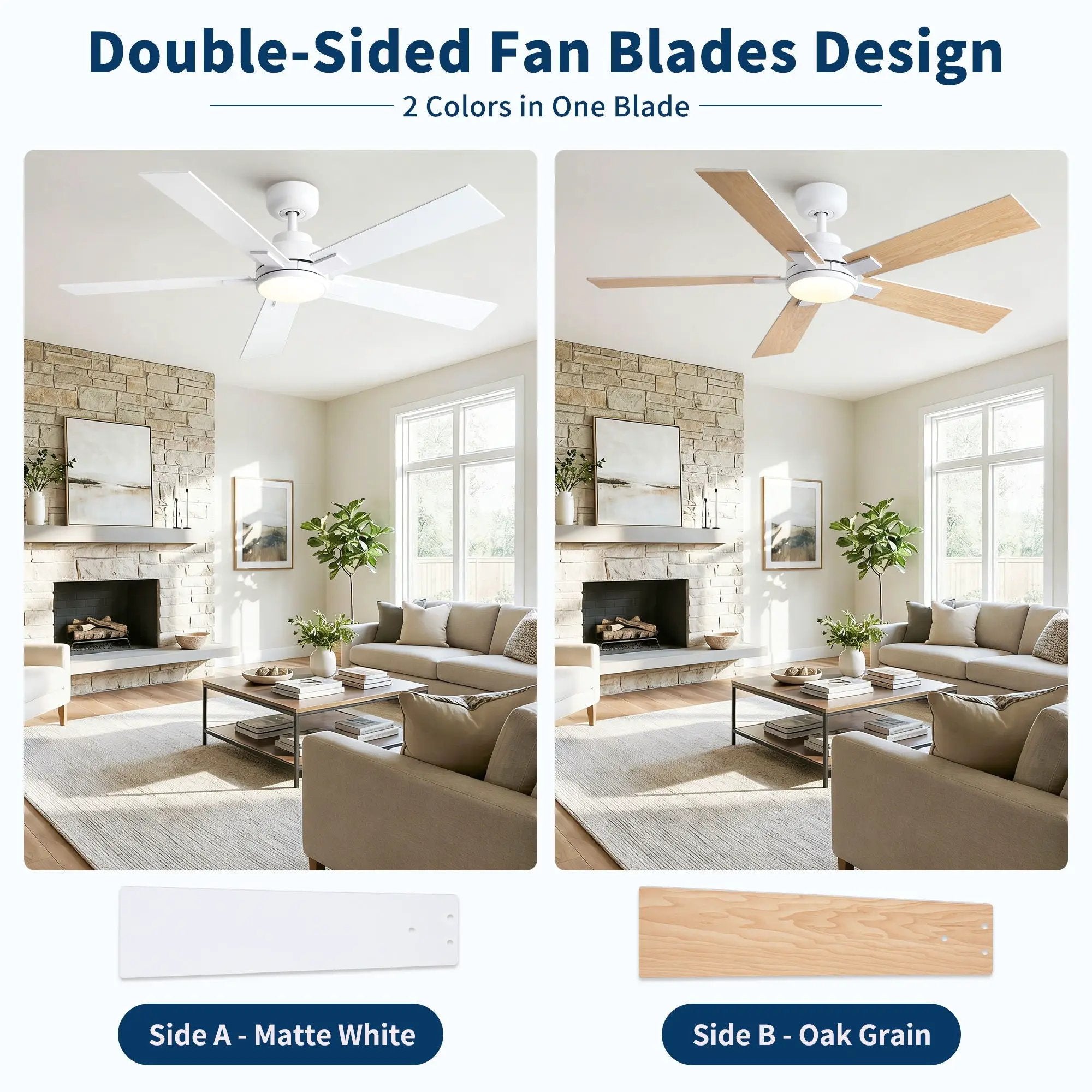 Reversible Motor Integrated LED Dimmable Ceiling Fan With Light by HouseOfZazla