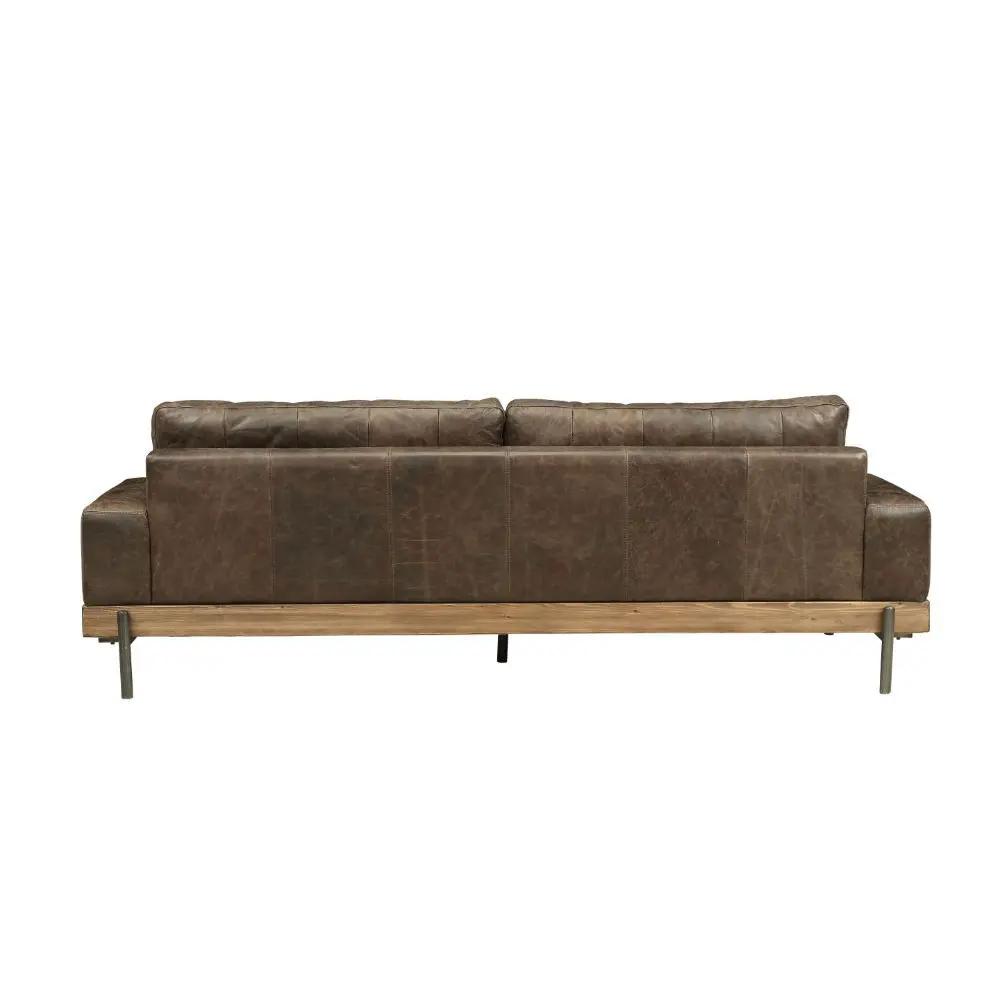 Silchester - Sofa - Distress Chocolate Top Grain Leather & Oak by Unique Piece Furniture