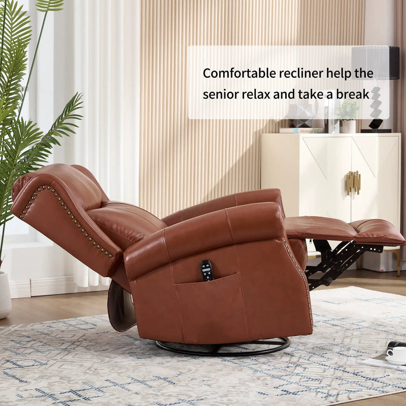 Heat Massage Manual Recliner Chair with Rocker and Swivel by HouseOfZazla