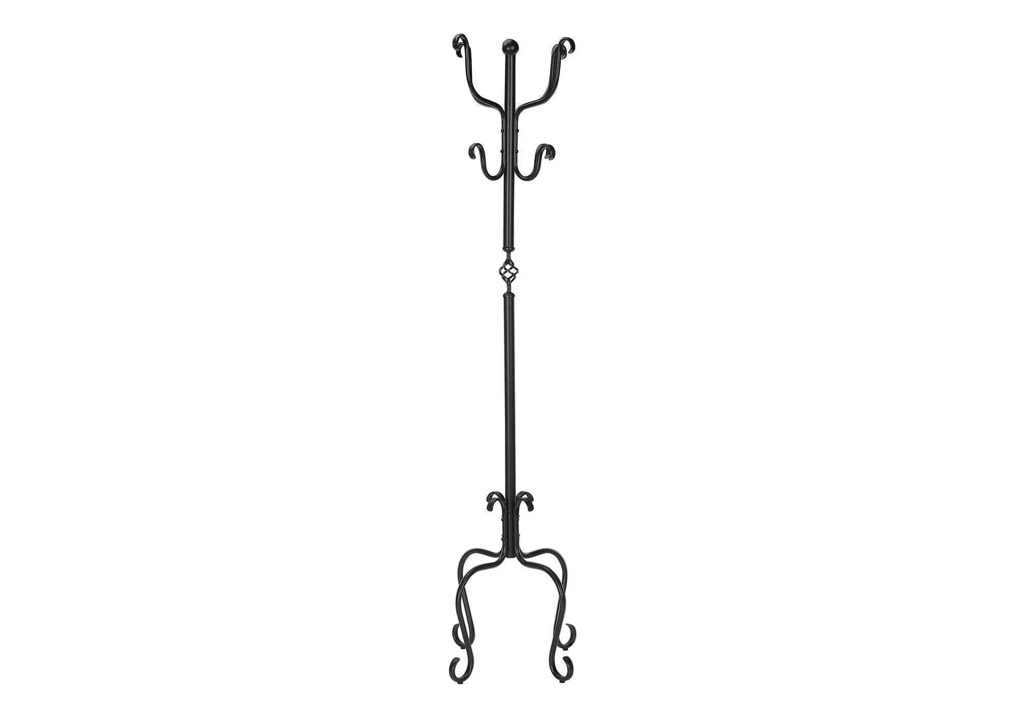 Coat Rack, Hall Tree, Free Standing, 8 Hooks, Entryway, Transitional - Black by Unique Piece Furniture