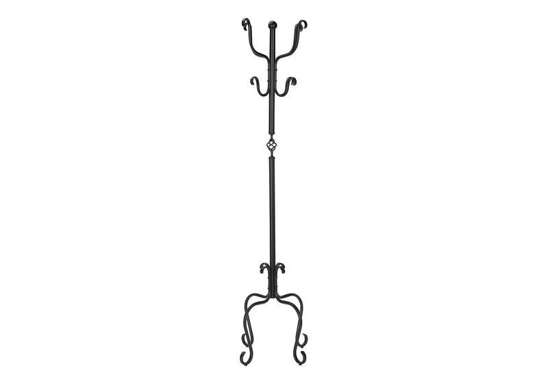 Coat Rack, Hall Tree, Free Standing, 8 Hooks, Entryway, Transitional - Black by Unique Piece Furniture
