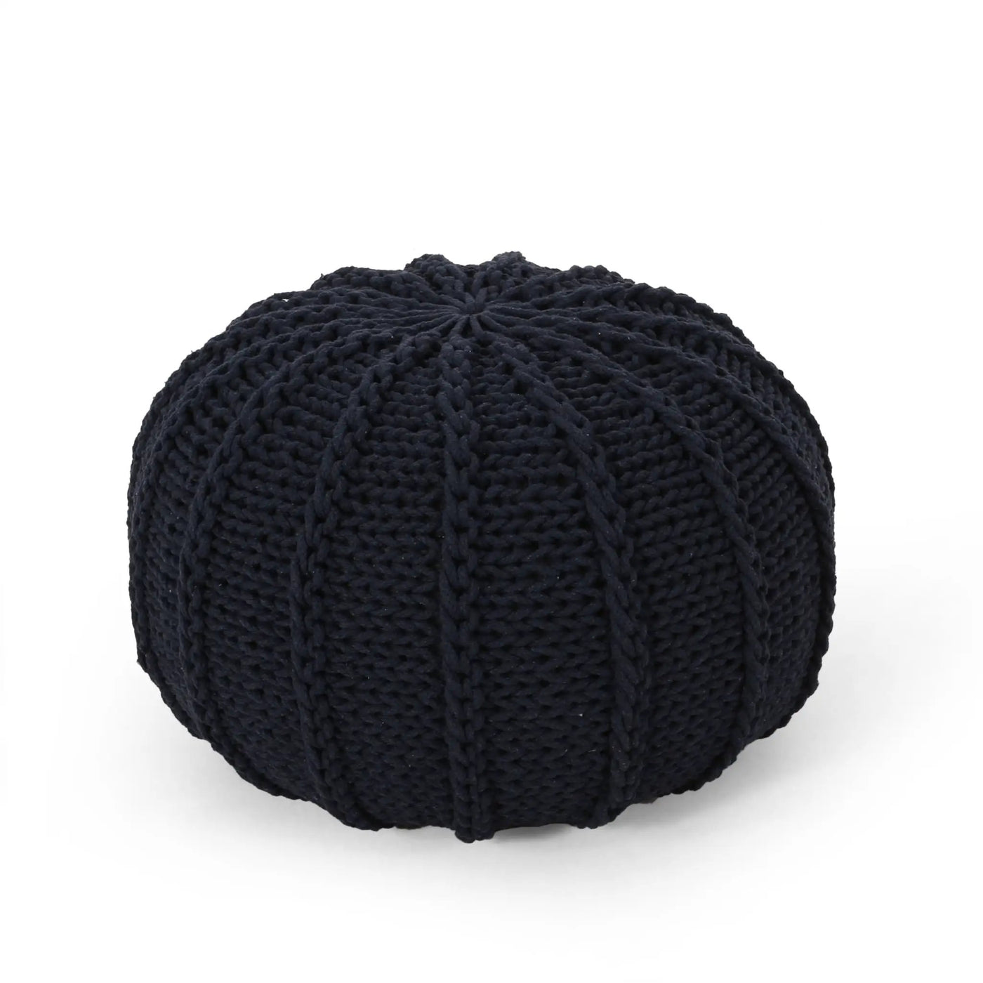 Bordeaux Knitted Round Pouf Ottoman And Floor Cushion by HouseOfZazla