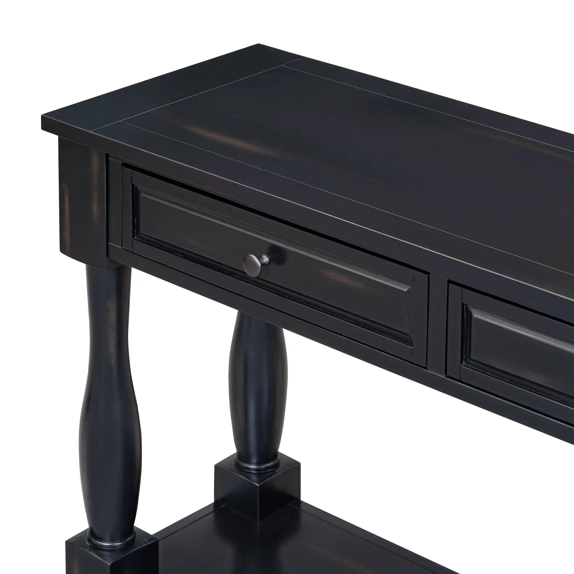 TREXM 63" Long Console Table with Drawers and Shelf by HouseOfZazla