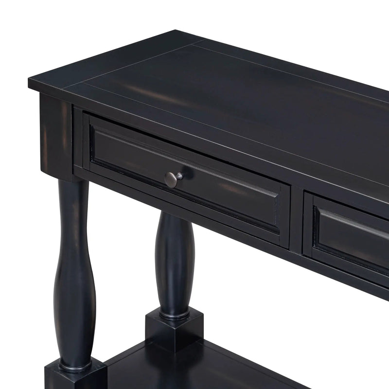 TREXM 63" Long Console Table with Drawers and Shelf by HouseOfZazla