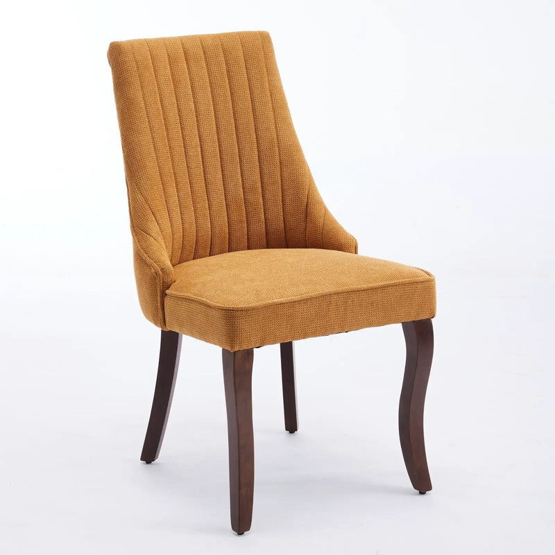 Set of 2 Rayon Cloth Flocking Linen Dining Chairs by BLAKHOM