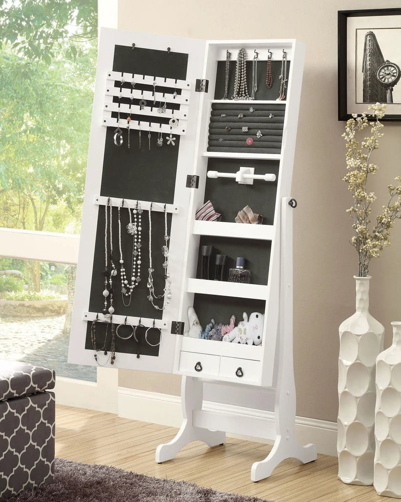 Batista Cheval Mirror with Jewelry Storage White by Unique Piece Furniture