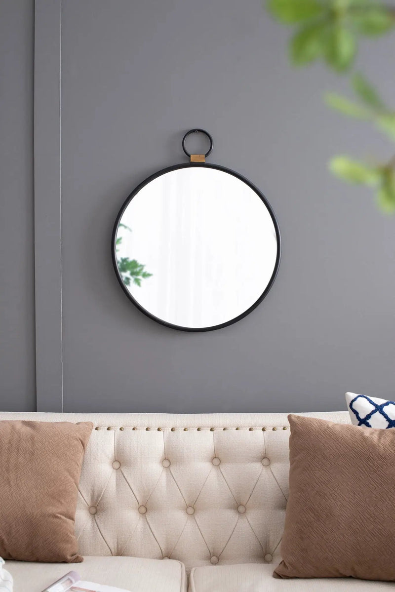 Wall Mirror With Frame, Contemporary Minimalist Accent Mirror For Living Room, Foyer, Entryway, Bedroom - Black by HouseOfZazla