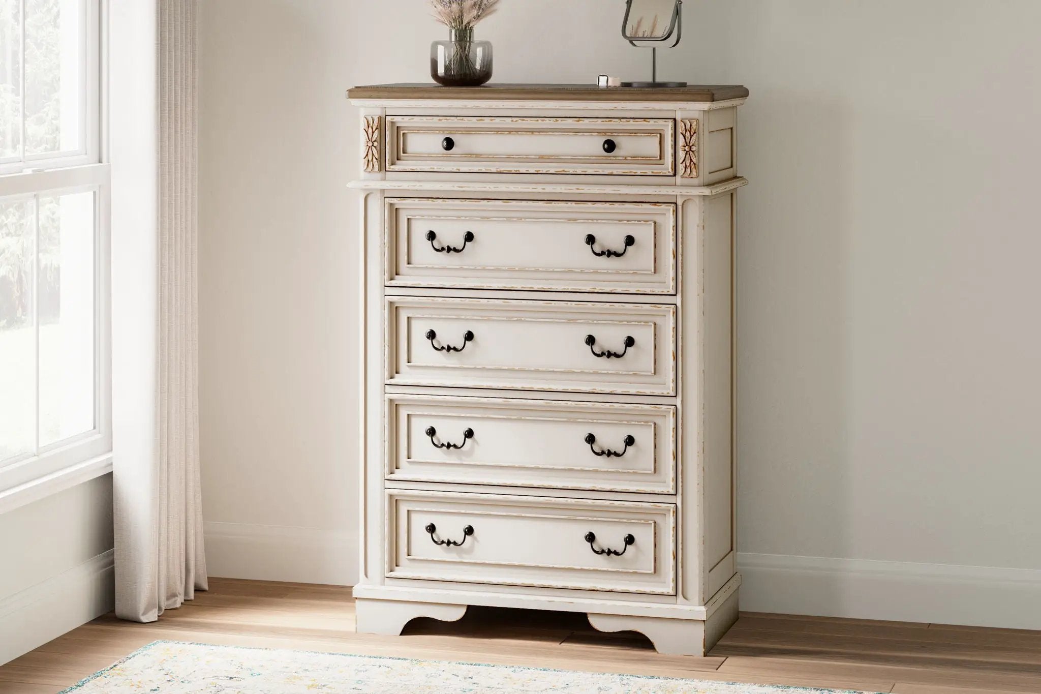 Realyn - Five Drawer Chest - White / Brown / Beige by Unique Piece Furniture