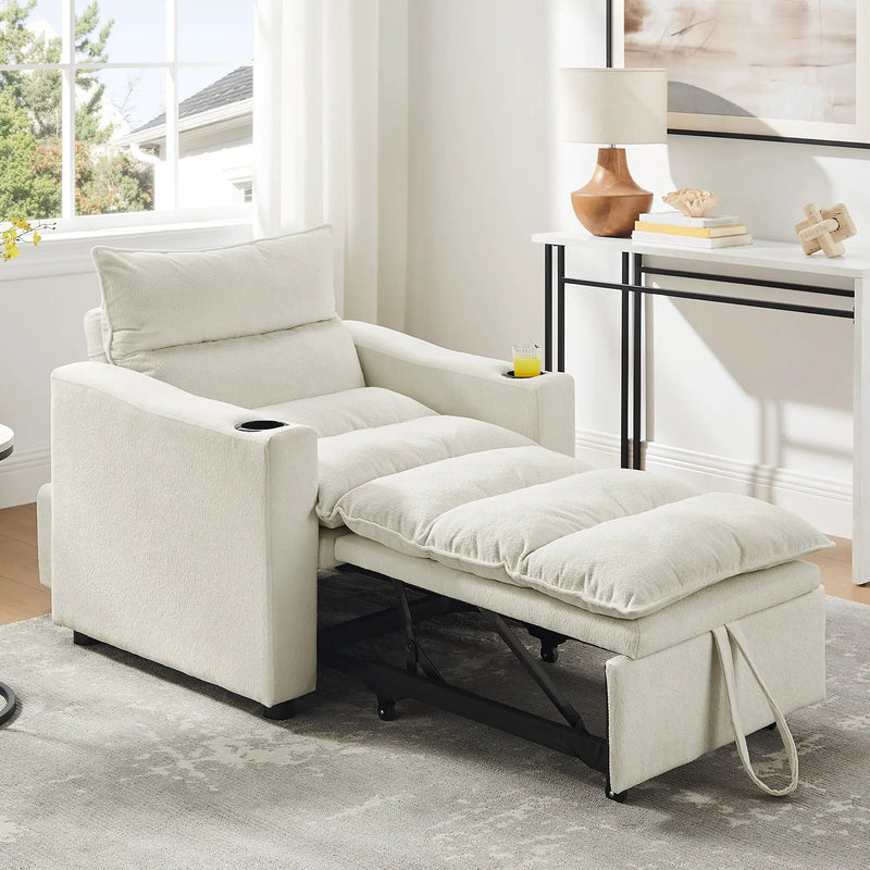 Sleeper Sofa Chair Bed - Convertible 3-in-1 Design by HouseOfZazla