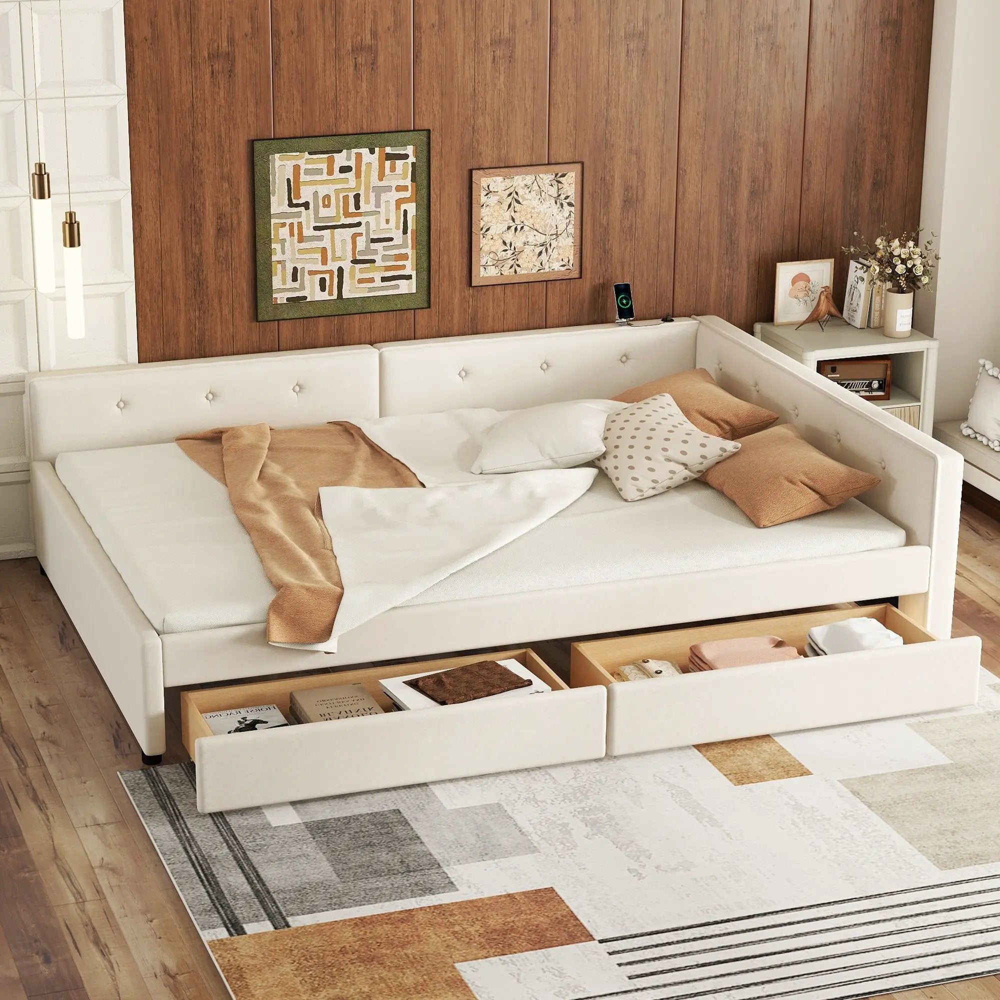 Platform Bed With USB Ports by HouseOfZazla