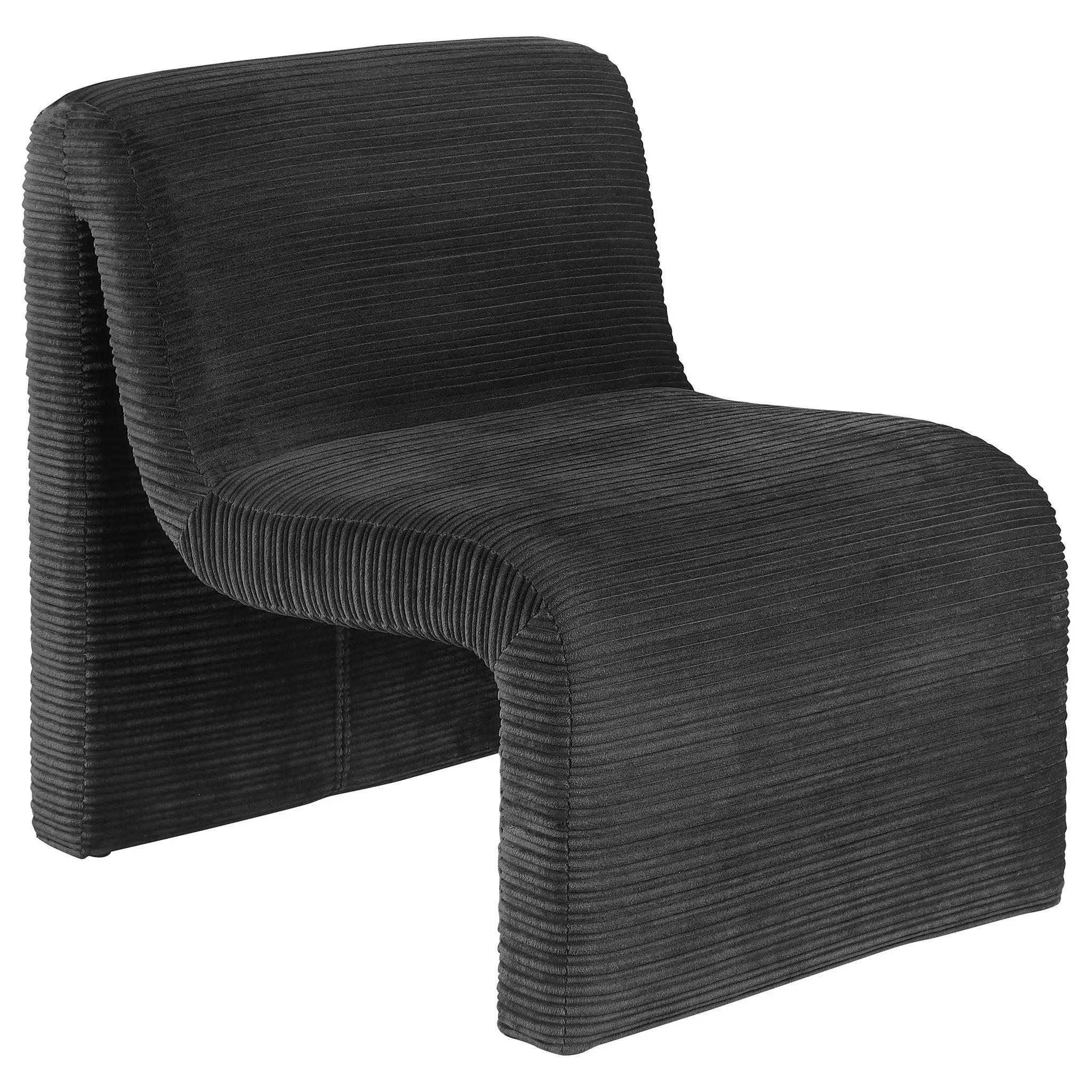 Drayton Upholstered Curved Armless Accent Chair Black by Unique Piece Furniture