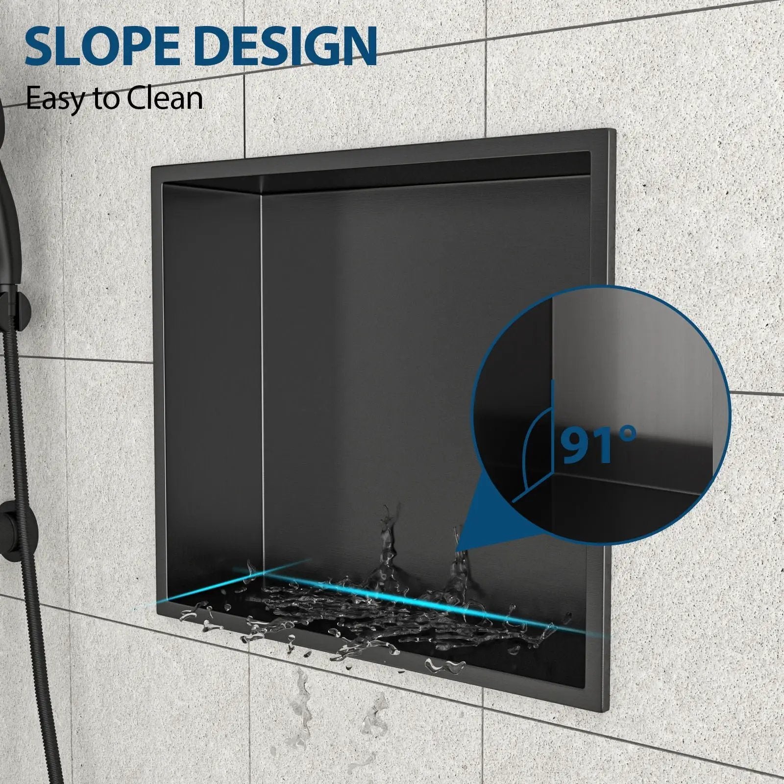 Stainless Steel Shower Niche With Seamless Design For Bathroom Storage by HouseOfZazla