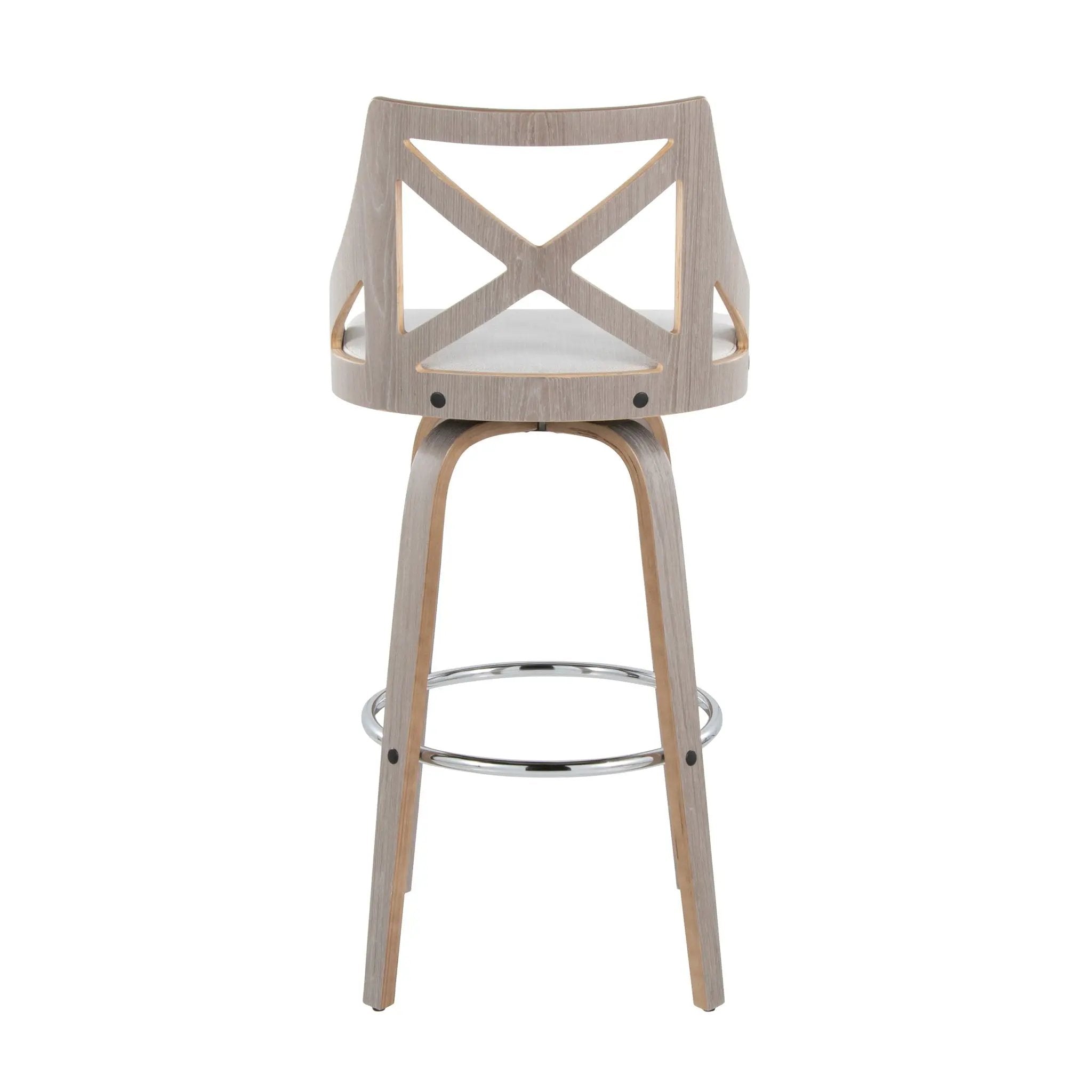 Charlotte - Farmhouse Fixed Height Bar Stool With Round Footrest (Set of 2) by Unique Piece Furniture