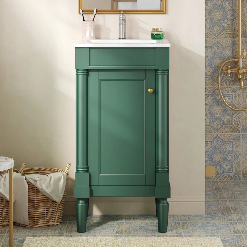 18" French Style Bathroom Cabinet with Storage by HouseOfZazla
