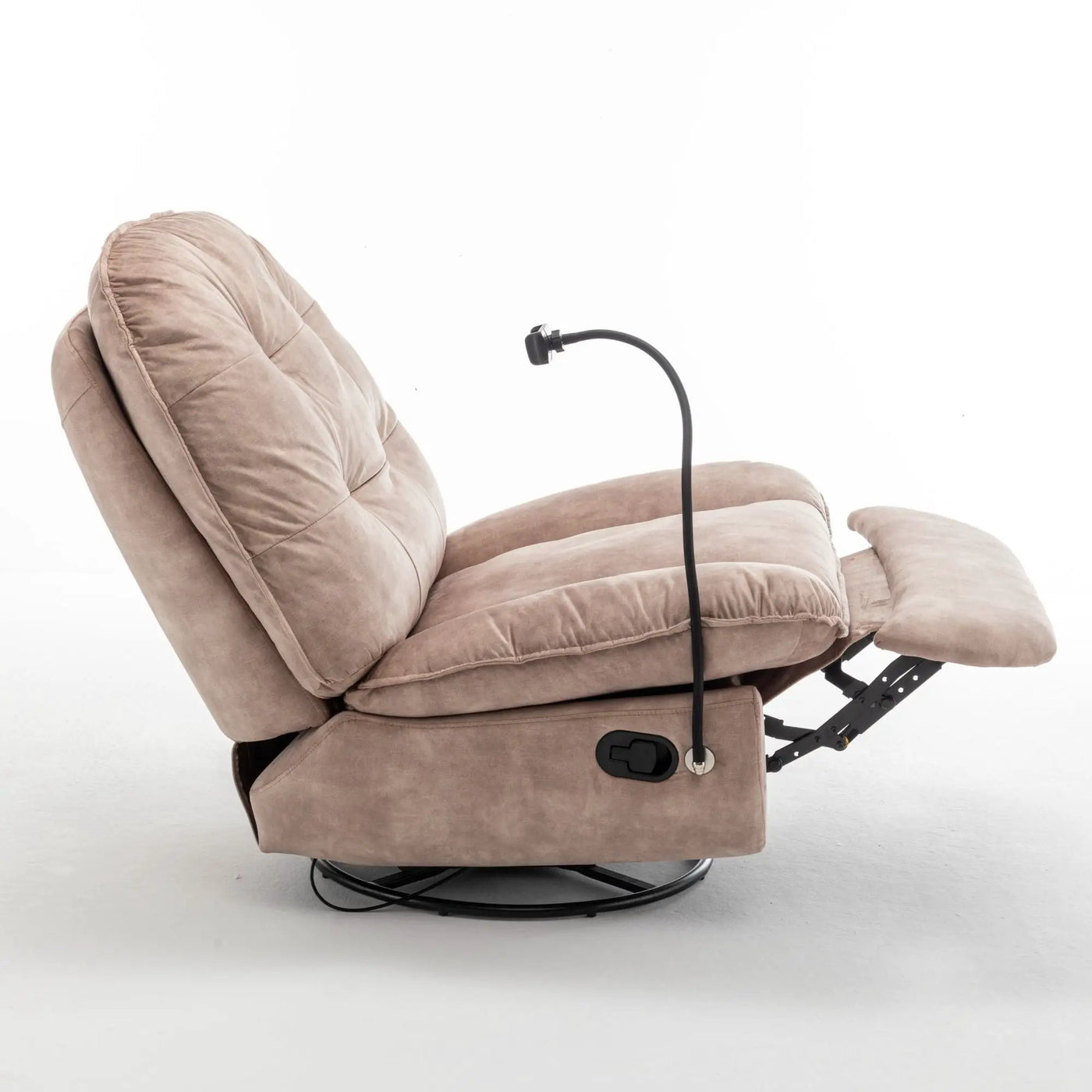 Modern Swivel Gliding Recliner Chair With Rocking Function And Phone Holder, Large Comfortable by HouseOfZazla